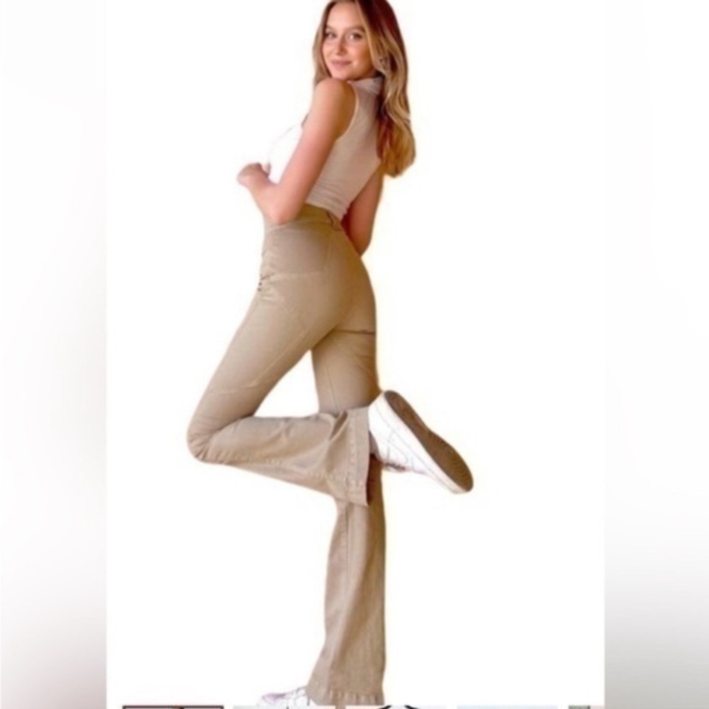 REVICE Venus Flares in Dune Jeans